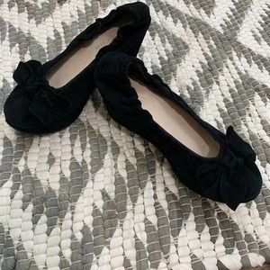 Black suede platform